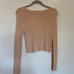 Zara Tan Long Sleeve Women's Top